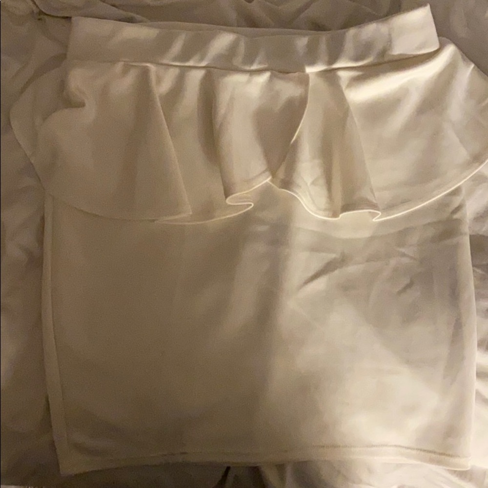 Peplum White Skirt